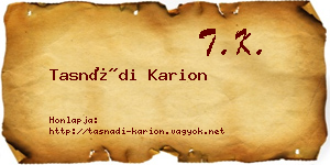 Tasnádi Karion névjegykártya